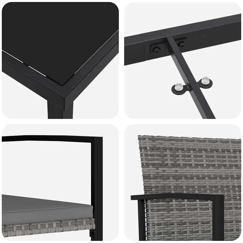 Záhradný jedálenský set 3 pcs Sivá