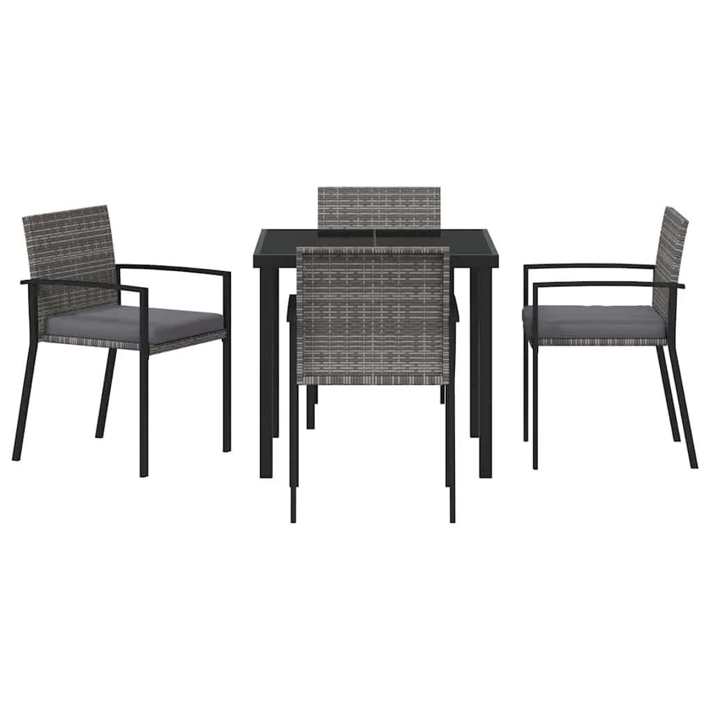 Záhradný jedálenský set 5 pcs Sivá