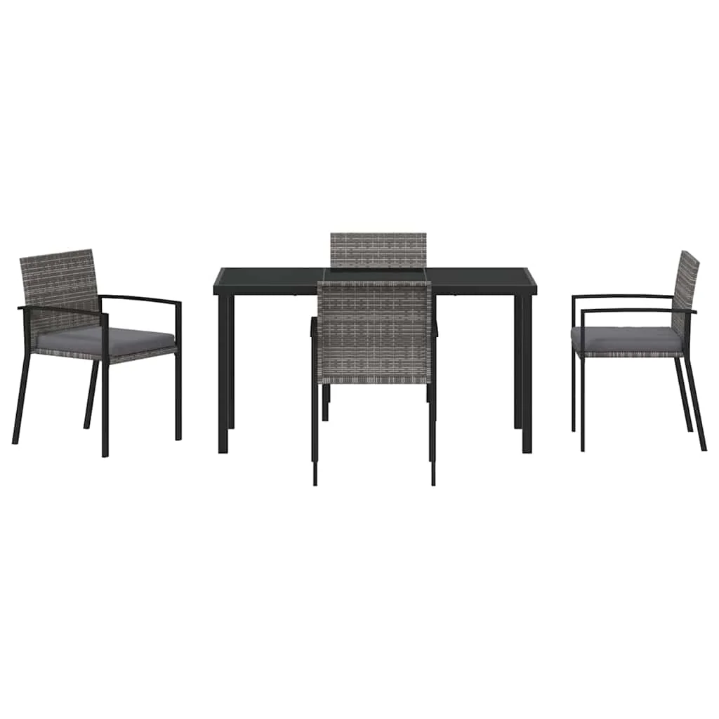 Záhradný jedálenský set 5 pcs Sivá