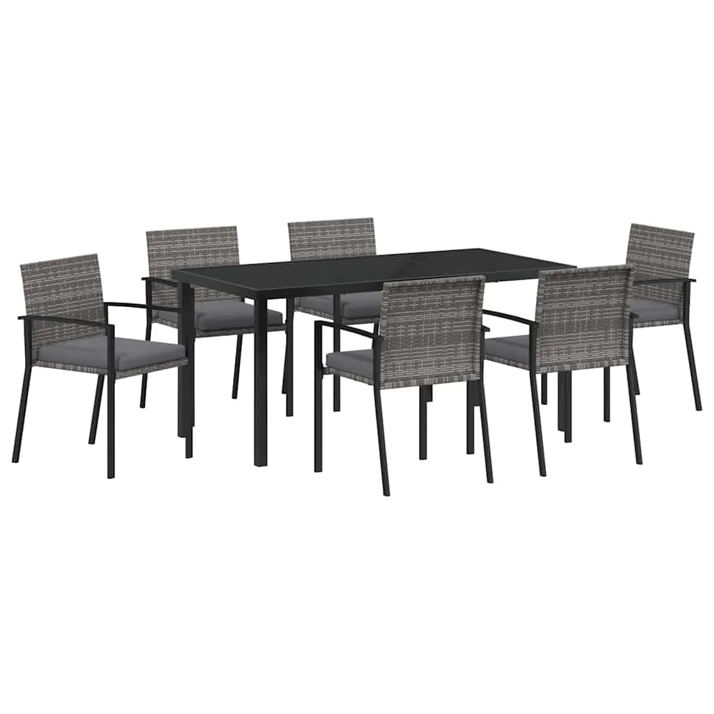 Záhradný jedálenský set 7 pcs Sivá