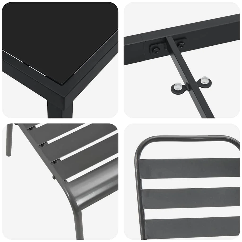 Záhradný jedálenský set 5 pcs Antracit