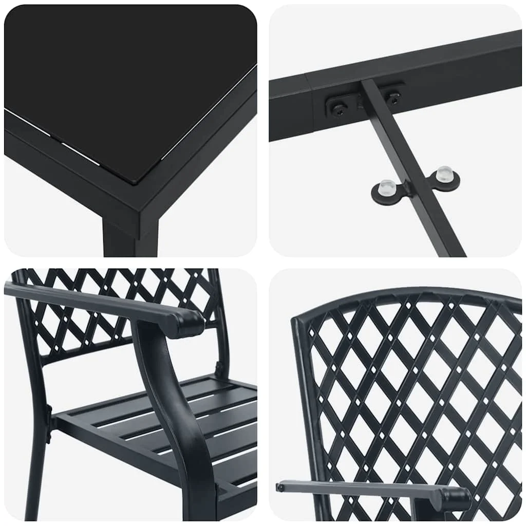Záhradný jedálenský set 5 pcs Antracit