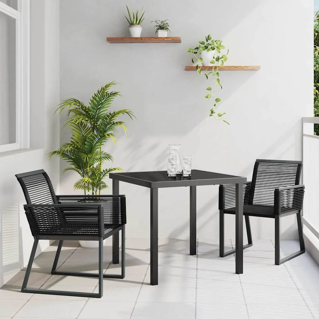 Záhradný jedálenský set 3 pcs Čierna