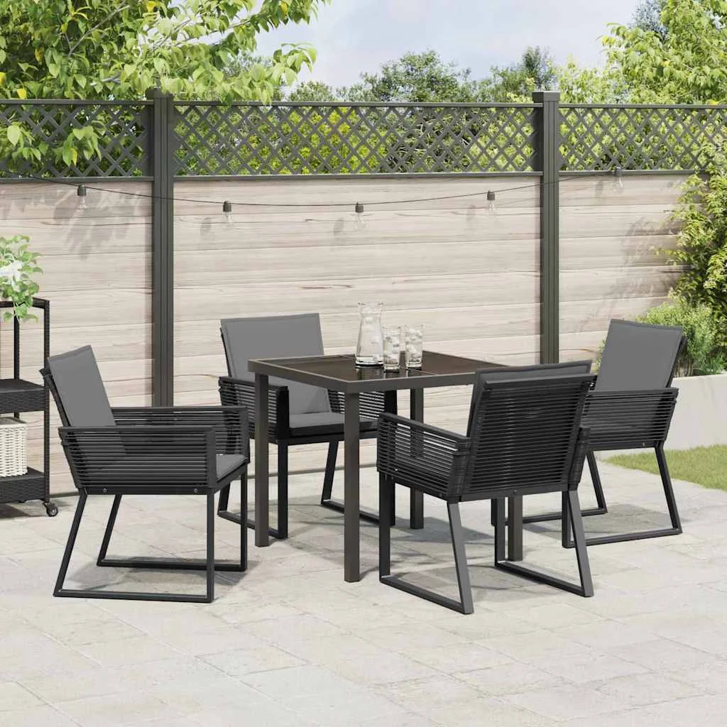 Záhradný jedálenský set 5 pcs Čierna