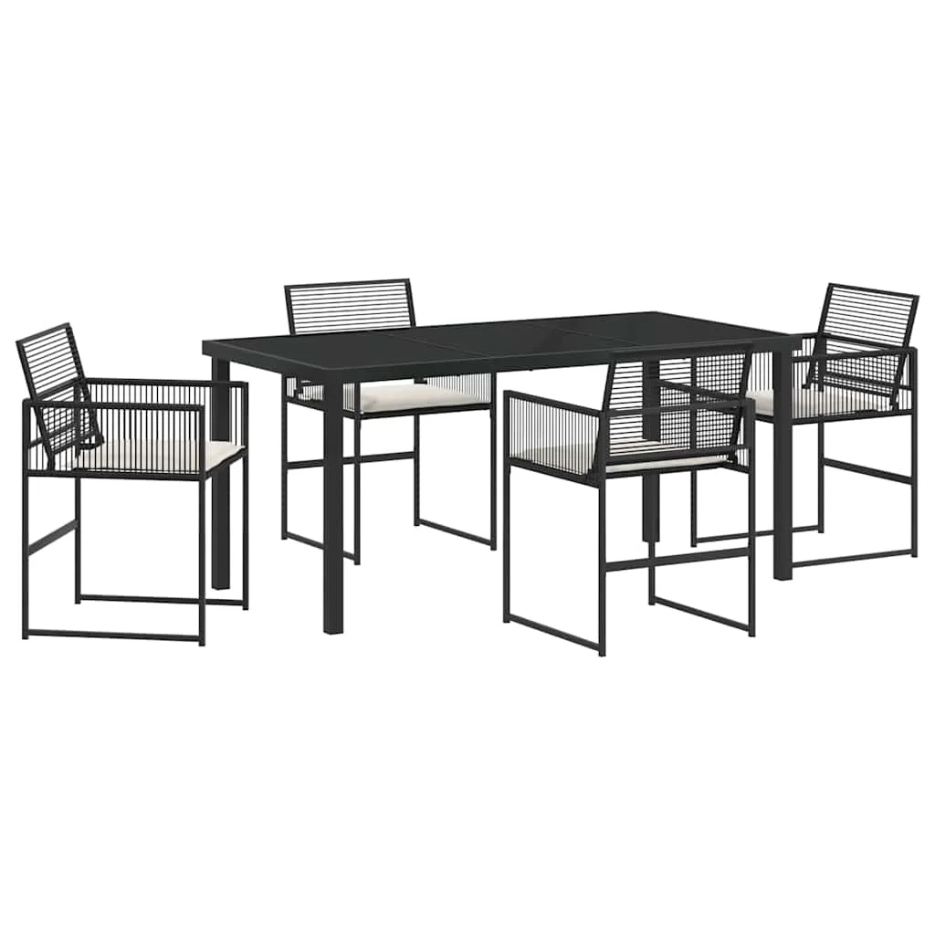 Záhradný jedálenský set 5 pcs Čierna