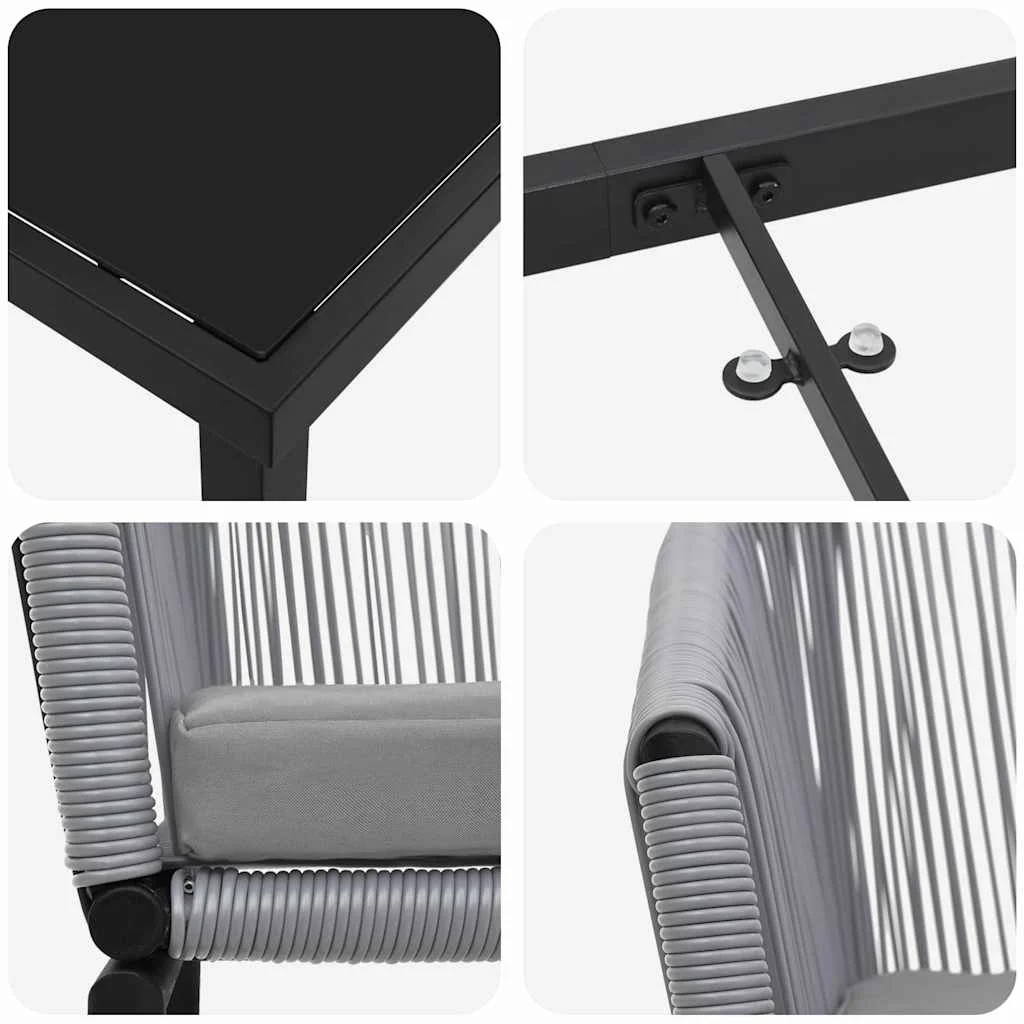 Záhradný jedálenský set 7 pcs Antracit
