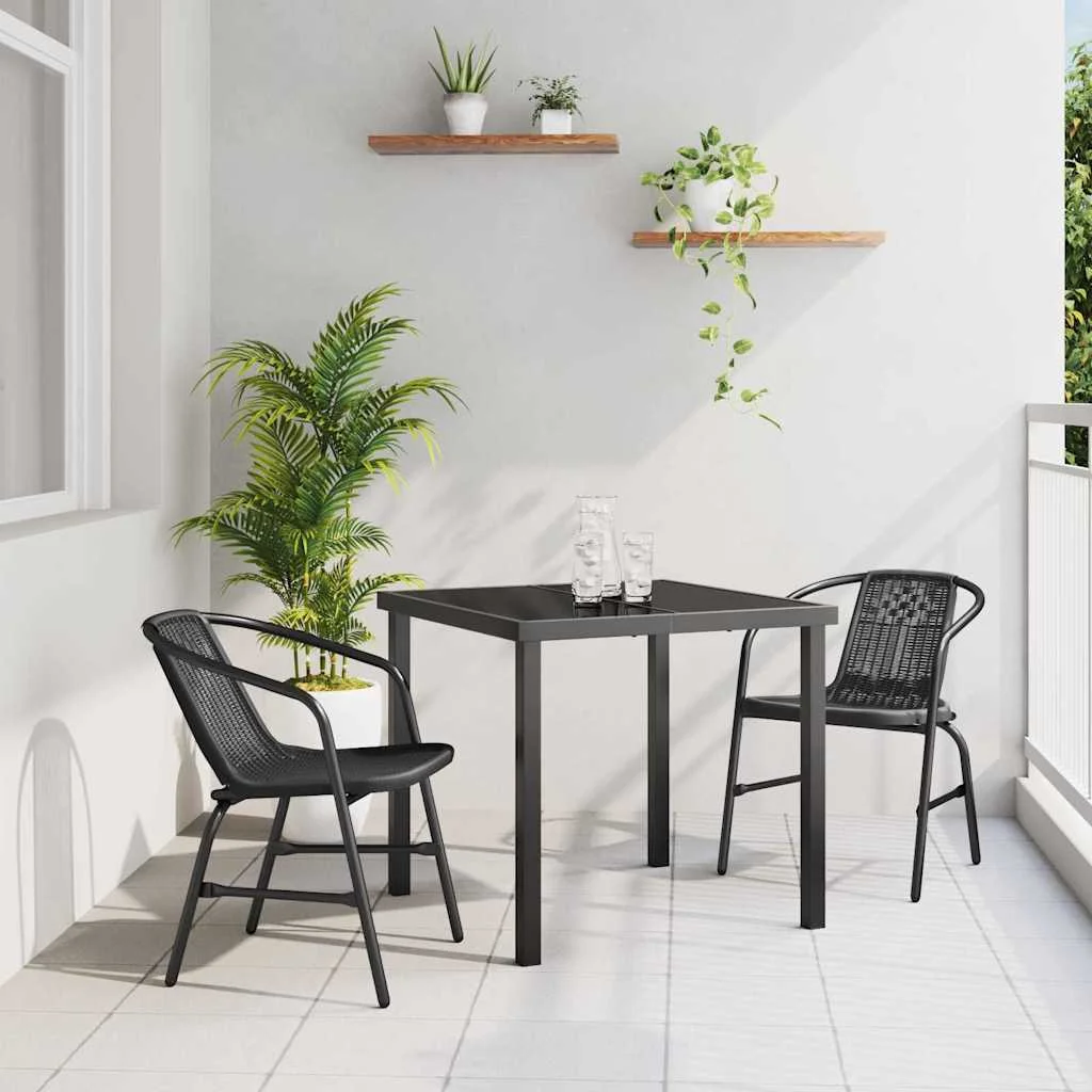 Záhradný jedálenský set 3 pcs Čierna