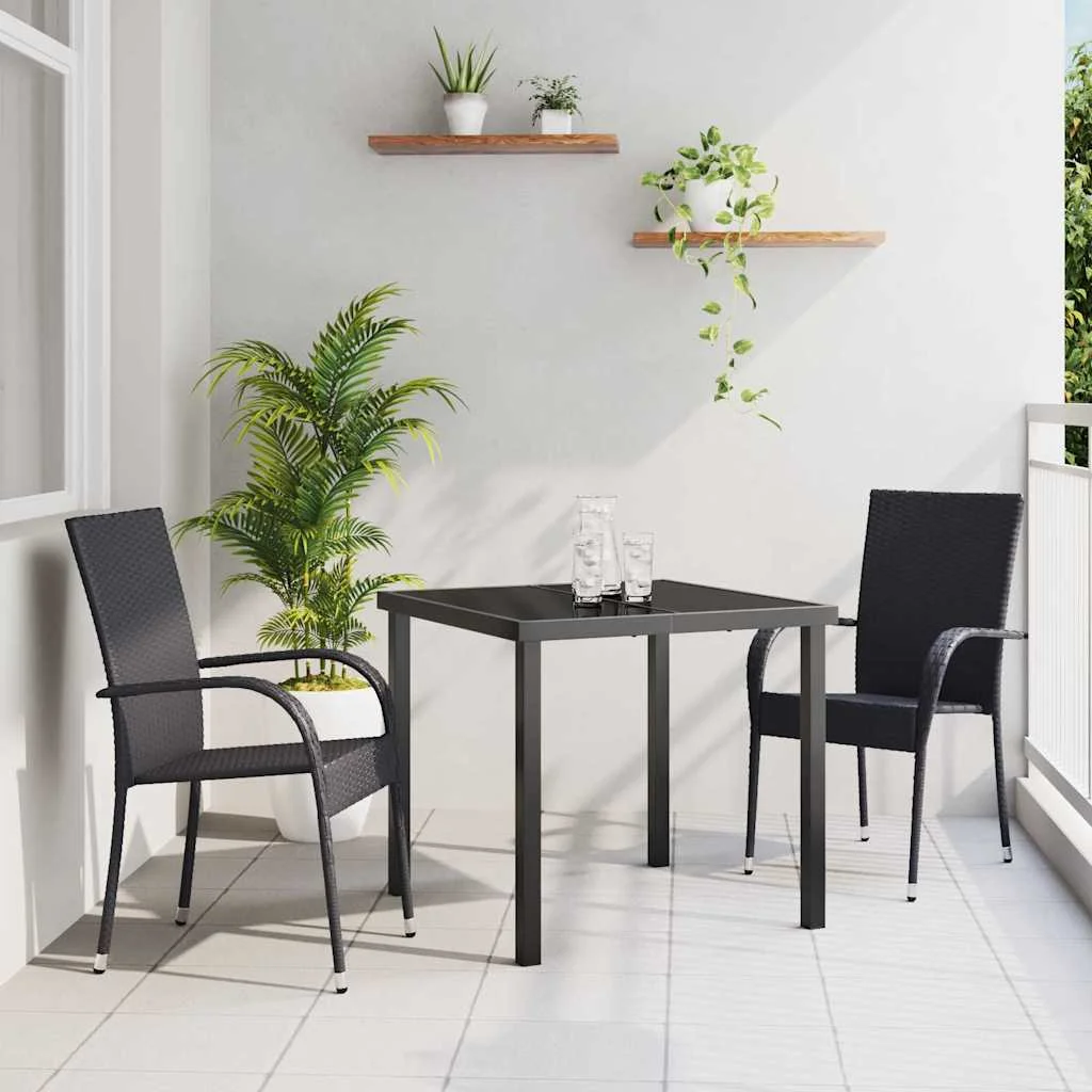 Záhradný jedálenský set 3 pcs Čierna