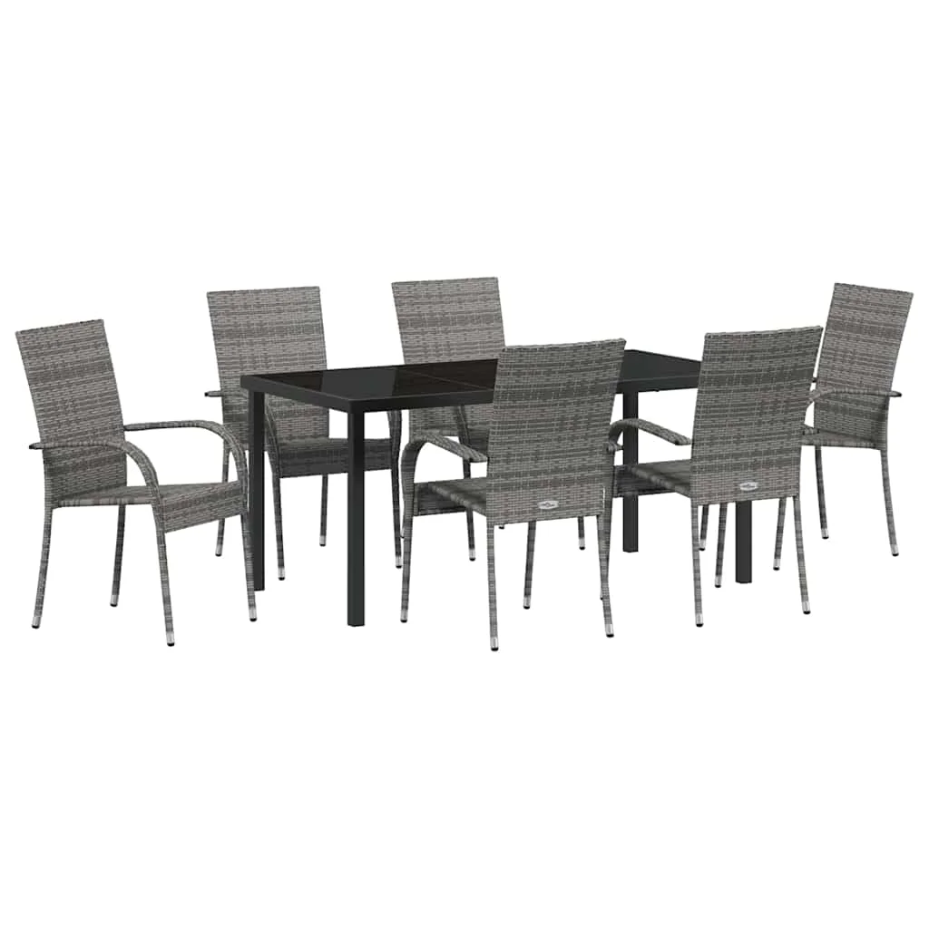 Záhradný jedálenský set 7 pcs Sivá