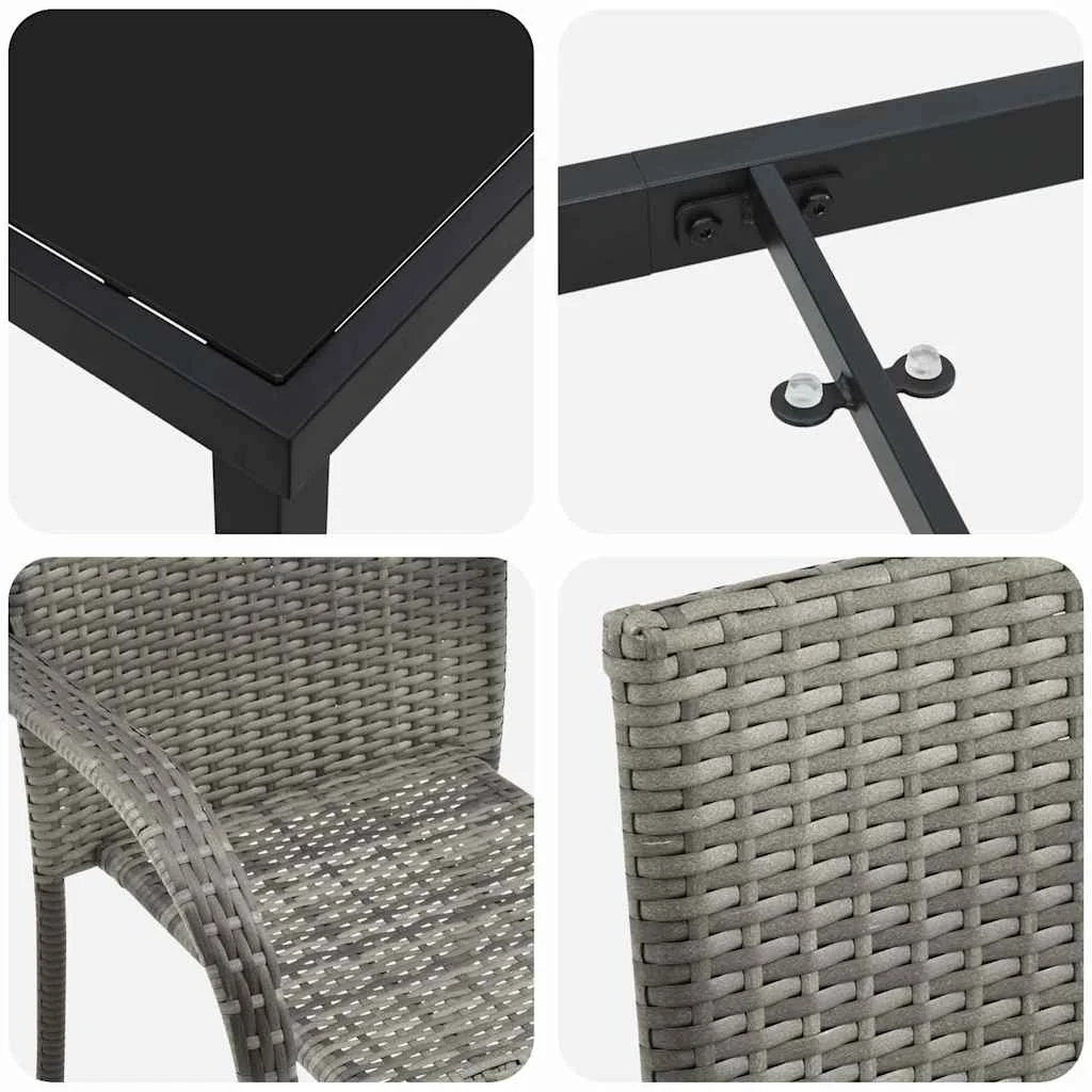 Záhradný jedálenský set 7 pcs Sivá