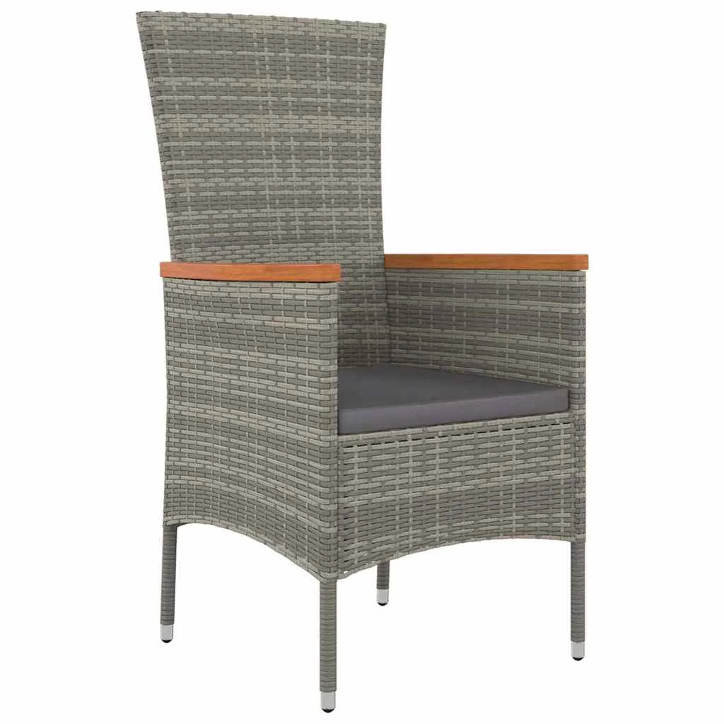 Záhradný jedálenský set s vankúšom 7 pcs Sivá