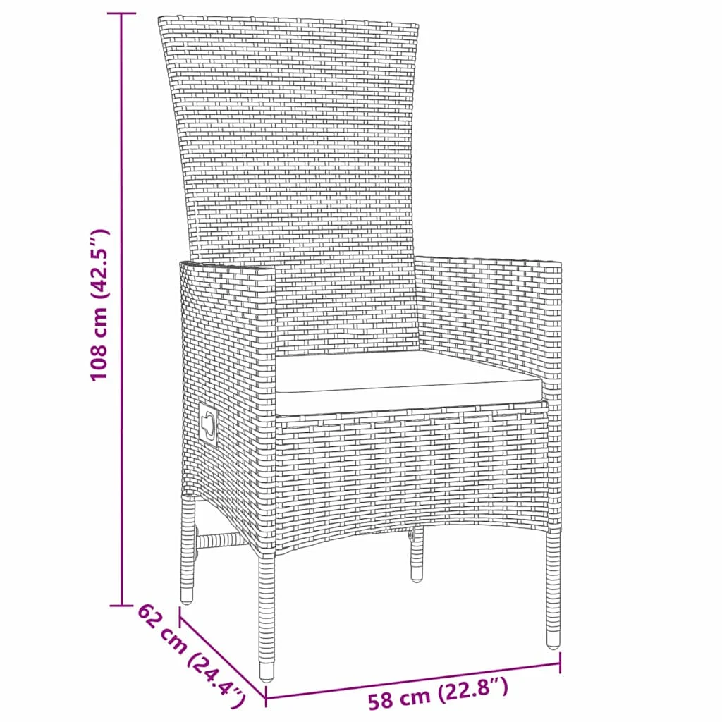 Záhradný jedálenský set s vankúšom 7 pcs Béžová polyratan
