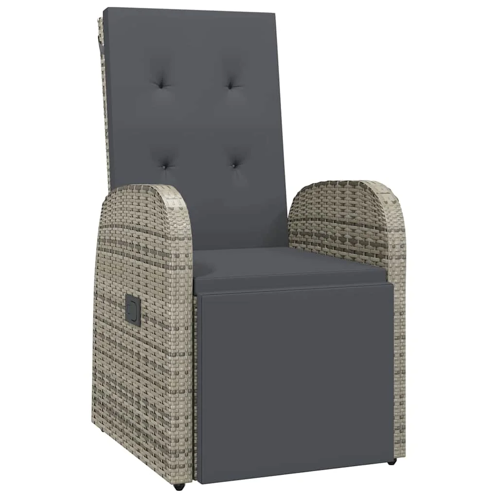 Záhradný jedálenský set s vankúšom 7 pcs Sivá polyratan