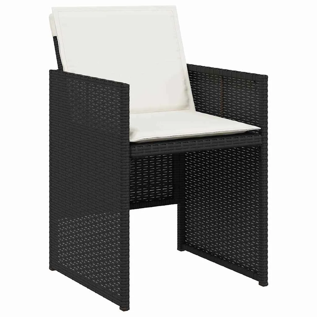 Záhradný jedálenský set 5 pcs Čierna polyratan