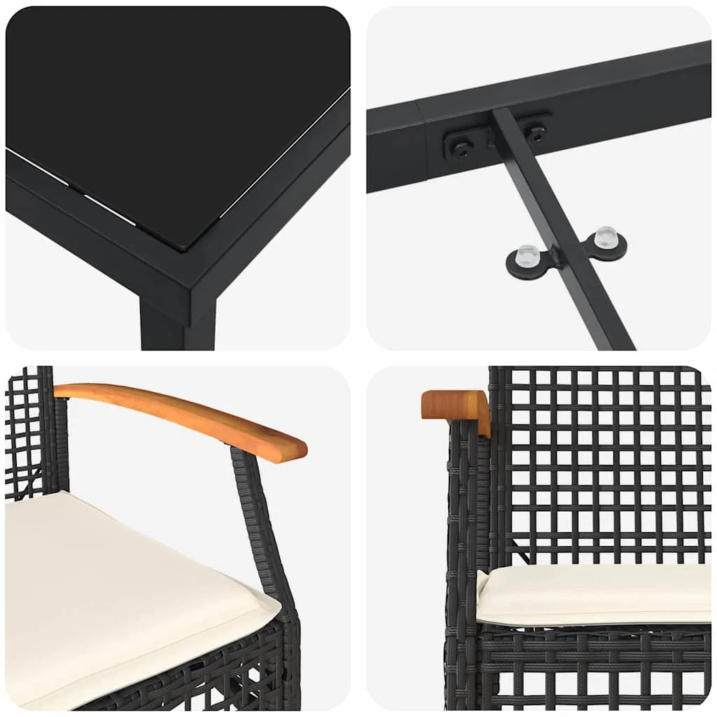 Záhradný jedálenský set 7 pcs Sivá polyratan