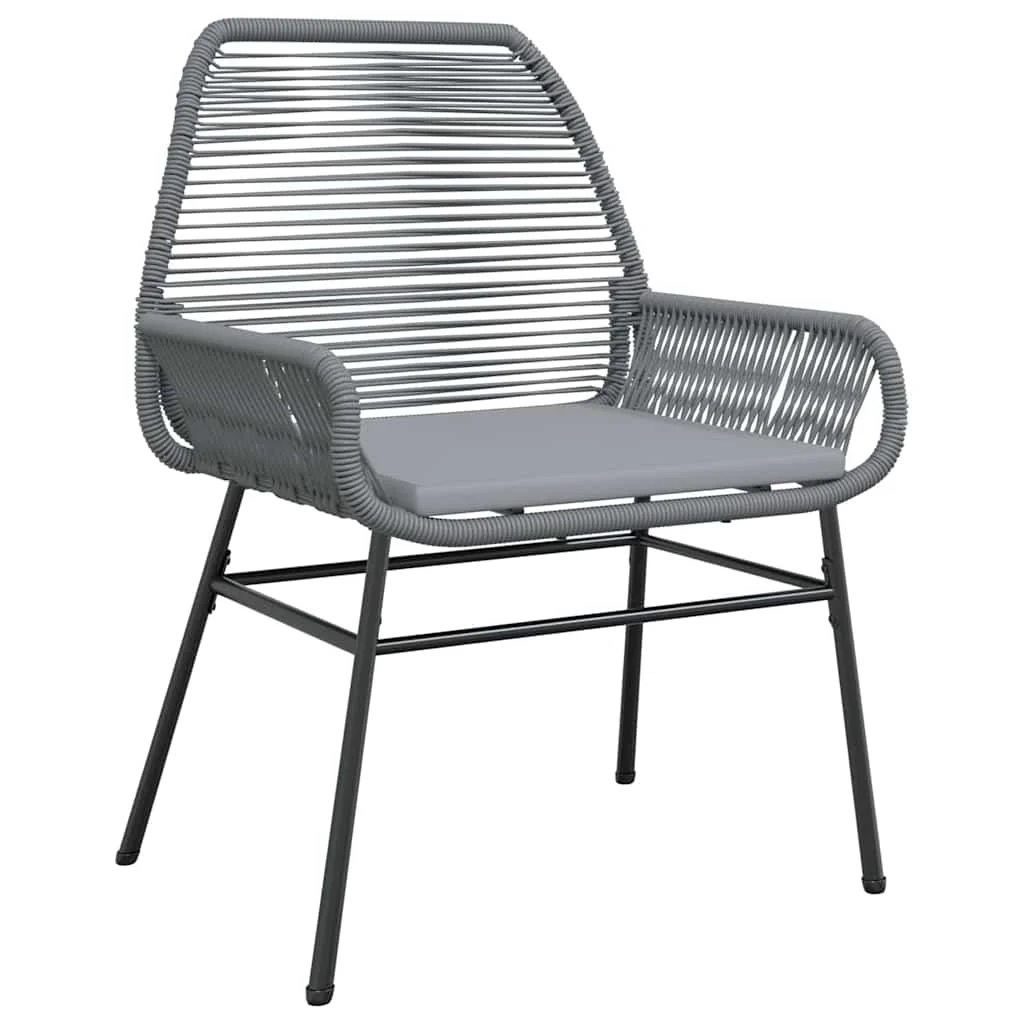 Záhradný jedálenský set s vankúšom 5 pcs Sivá polyratan