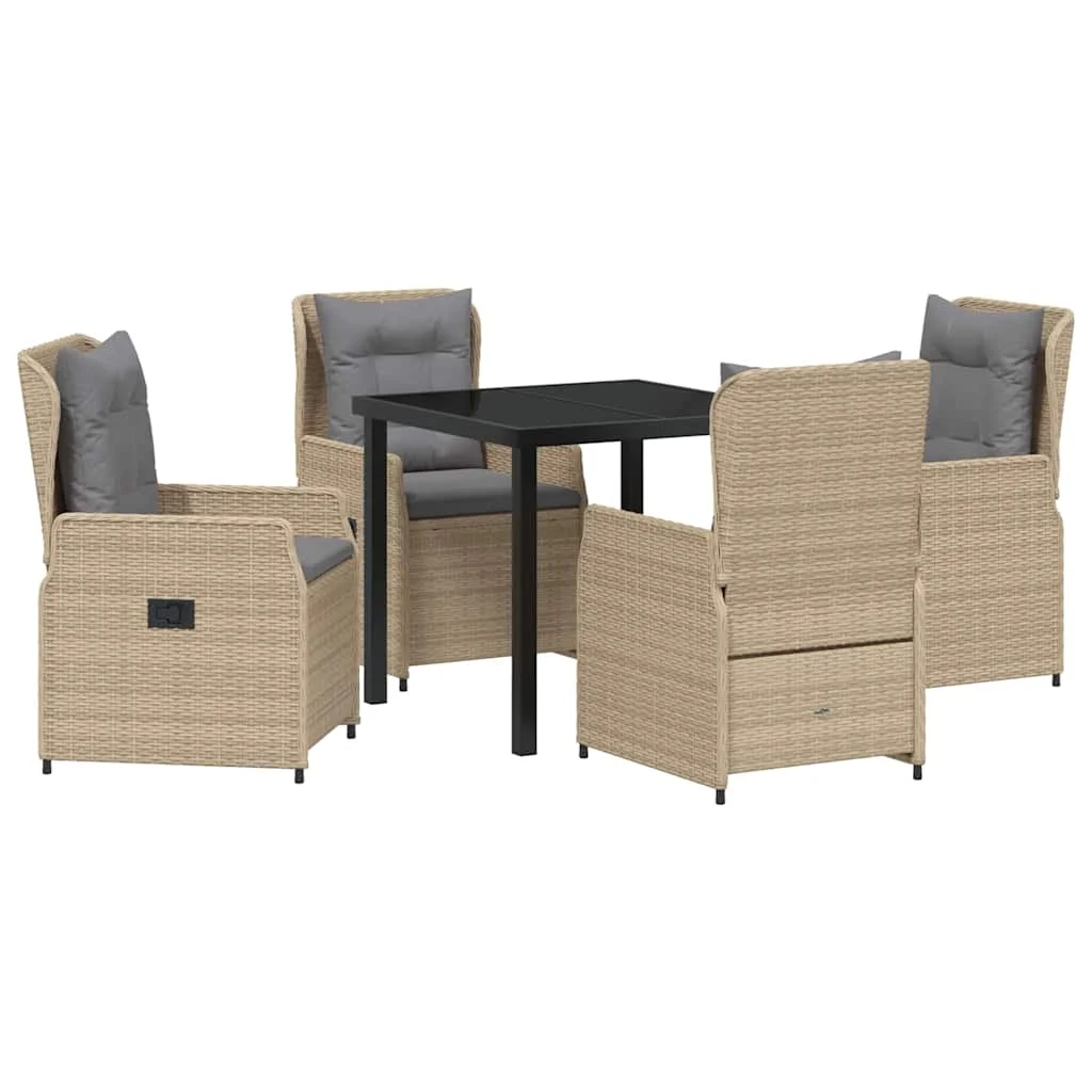 Záhradný jedálenský set 5 pcs Béžová polyratan