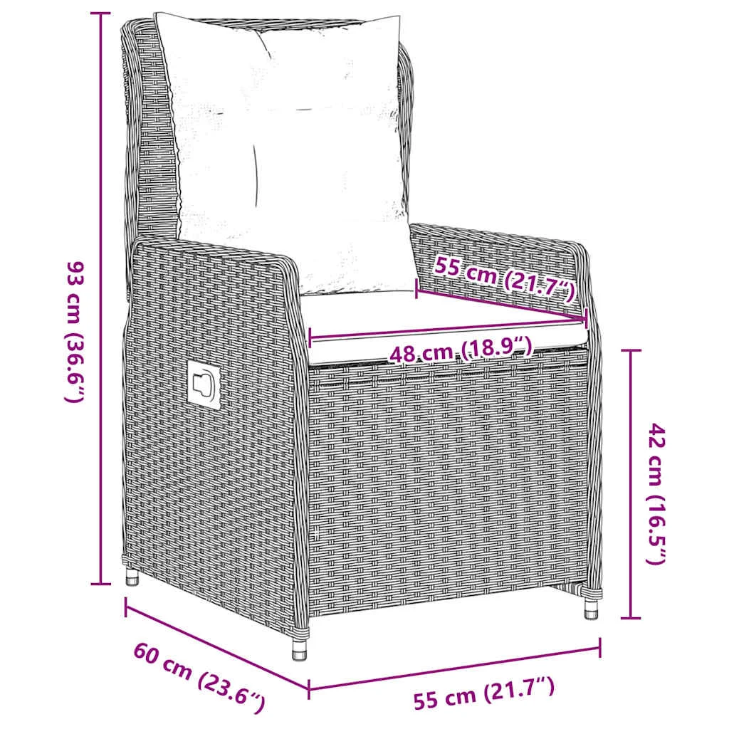 Záhradný jedálenský set 5 pcs Svetlosivá polyratan