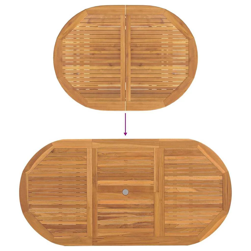Záhradný jedálenský set 7 pcs Hnedá Tíkový masív