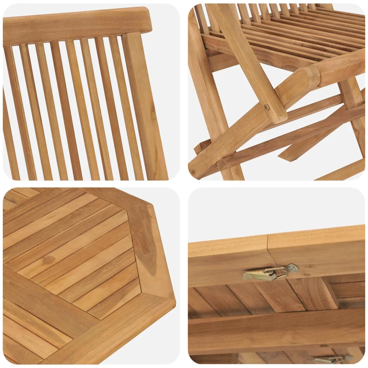 Záhradný jedálenský set 5 pcs Hnedá Husté teakové drevo