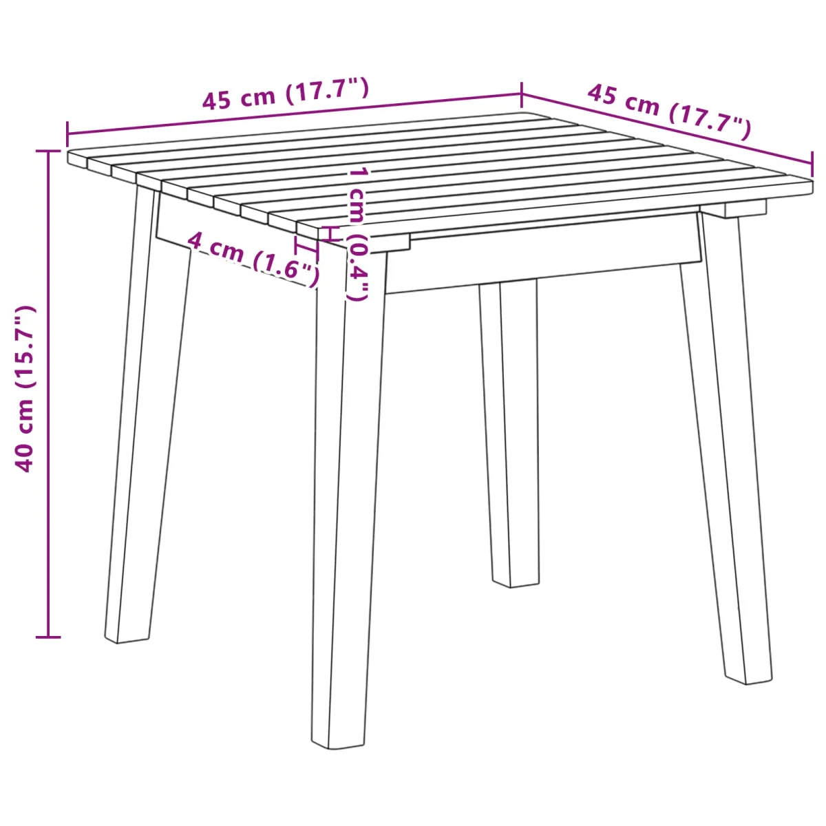 Záhradný nábytok set Hnedá Pevné akáciové drevo