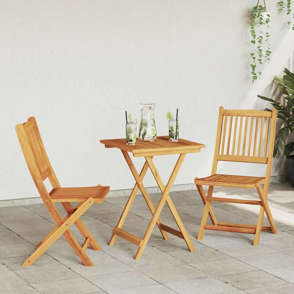 Záhradný bistro set 3 pcs Hnedá Pevné akáciové drevo