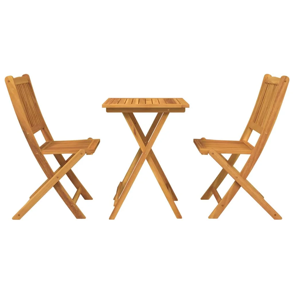 Záhradný bistro set 3 pcs Hnedá Pevné akáciové drevo