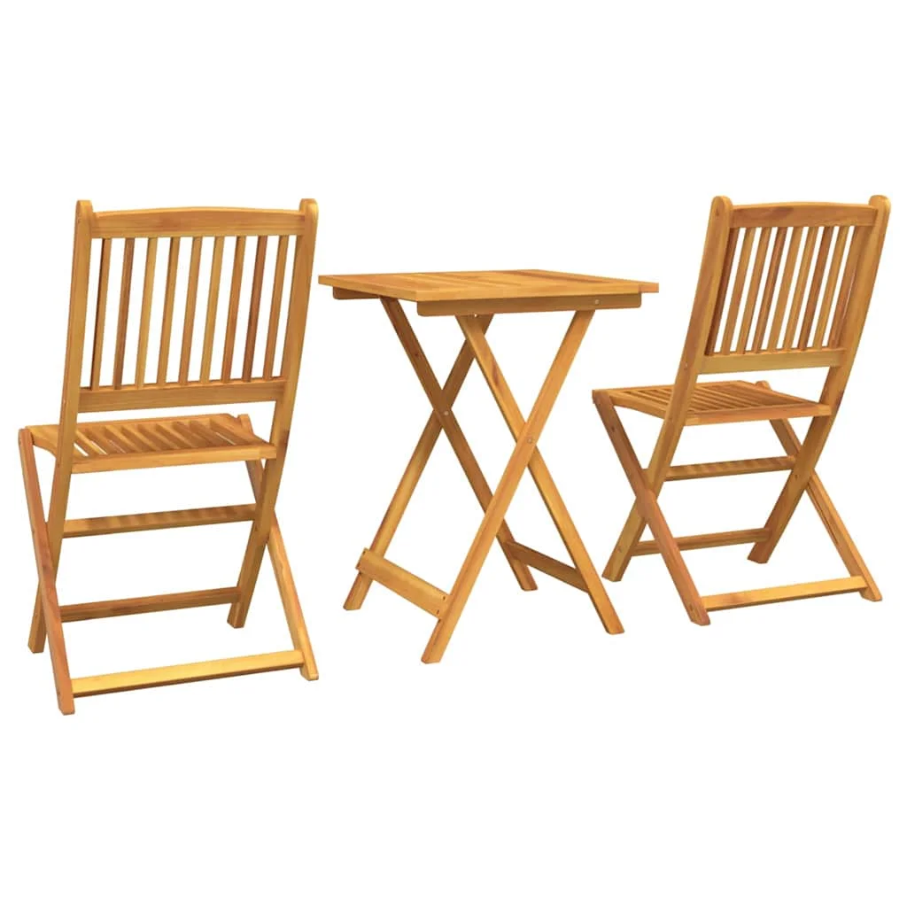 Záhradný bistro set 3 pcs Hnedá Pevné akáciové drevo