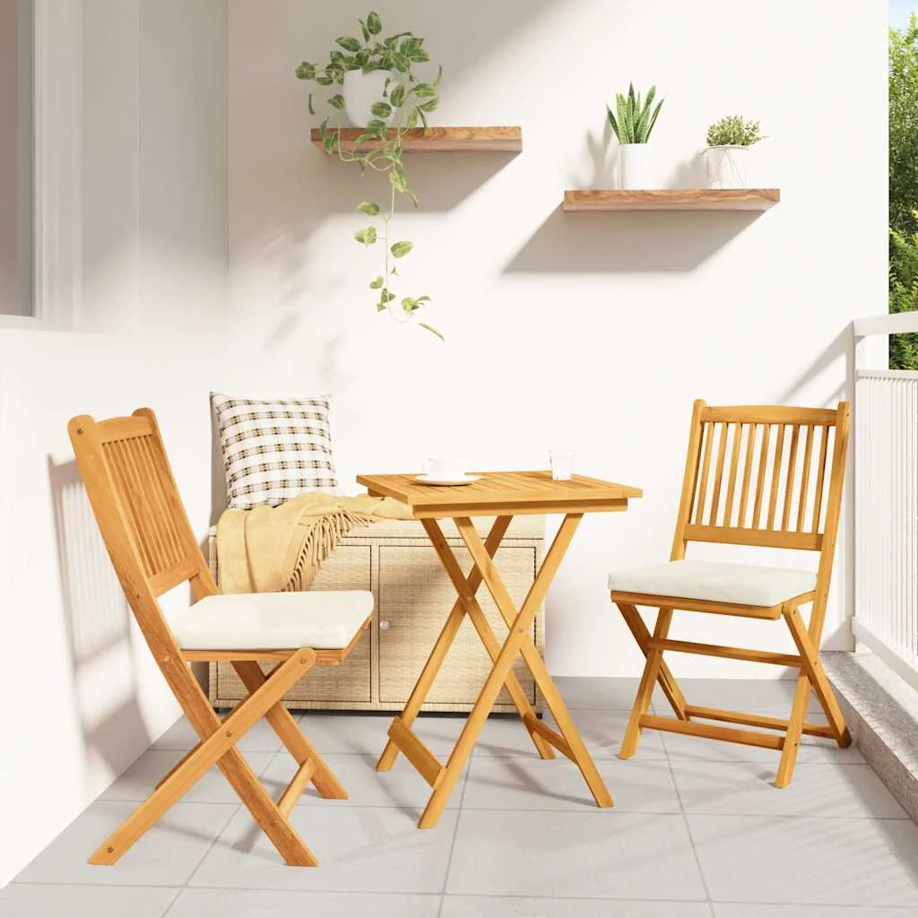 Záhradný bistro set 3 pcs Hnedá Pevné akáciové drevo
