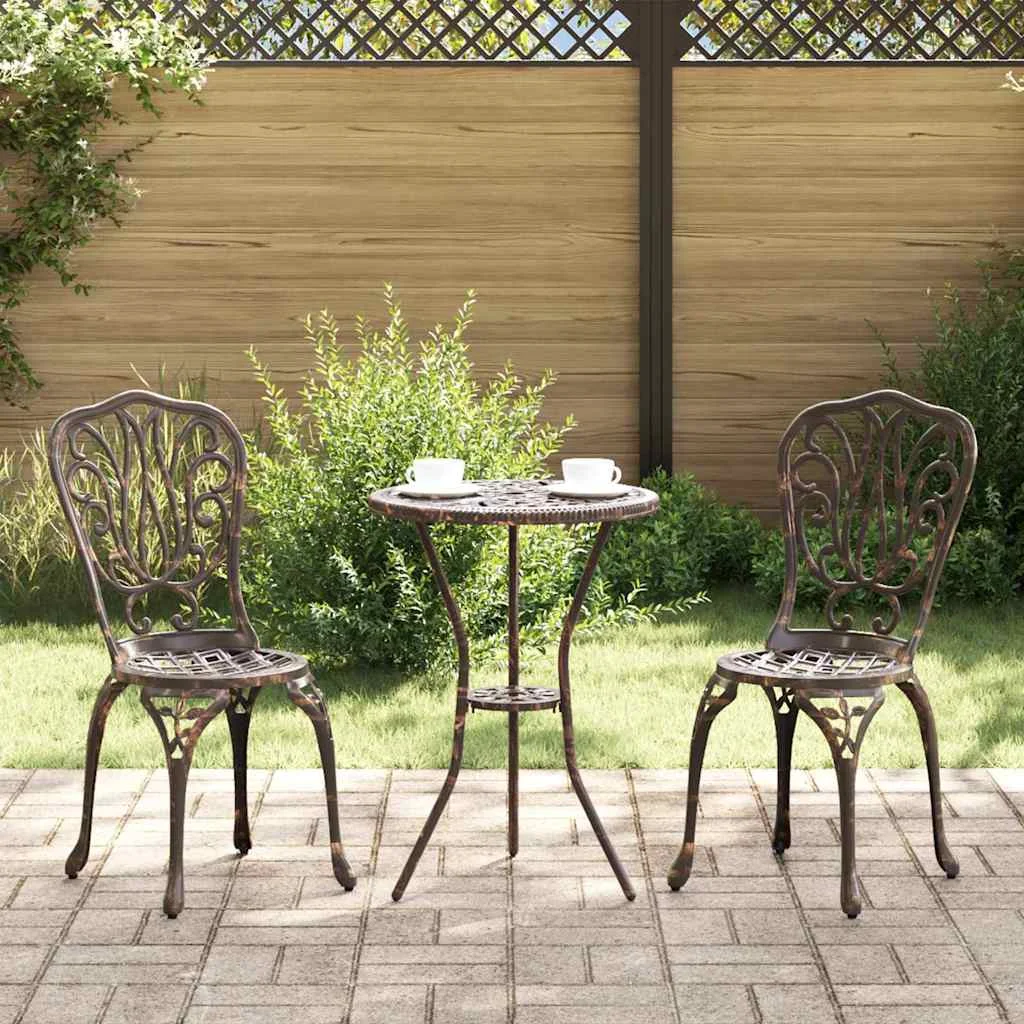 Záhradný bistro set 3 pcs Bronzová Hliník