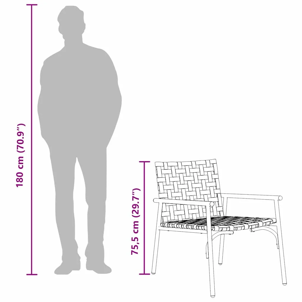 Záhradný jedálenský set 4 pcs Hnedá polyratan