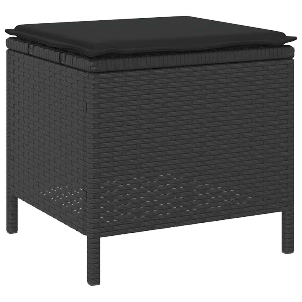 Záhradný jedálenský set Čierna polyratan