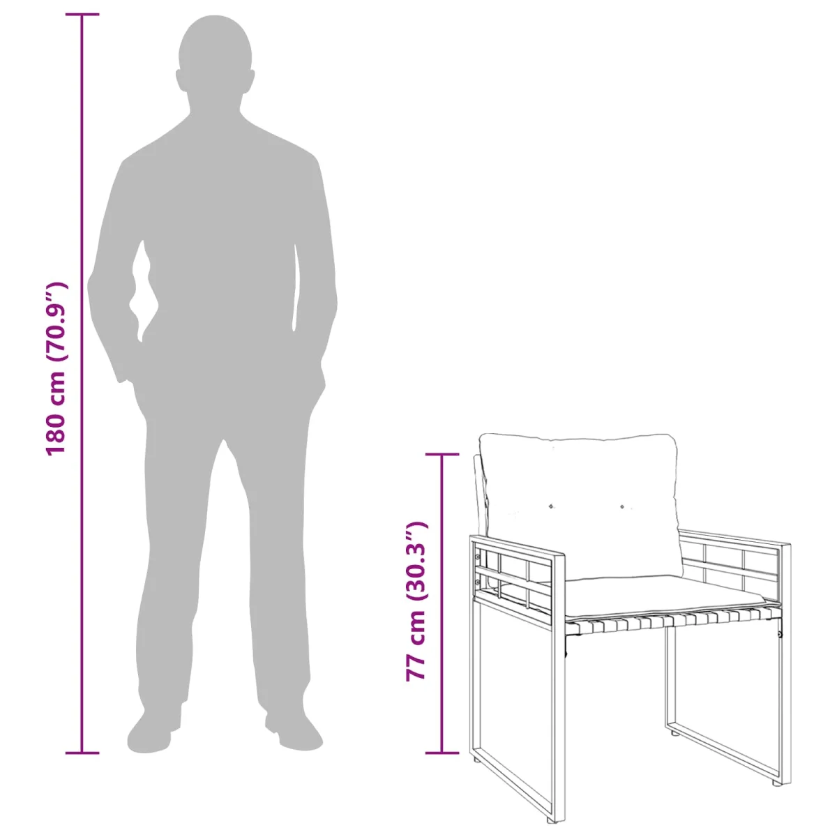 Záhradný nábytok s vankúšom 3 pcs Tlmená sivá