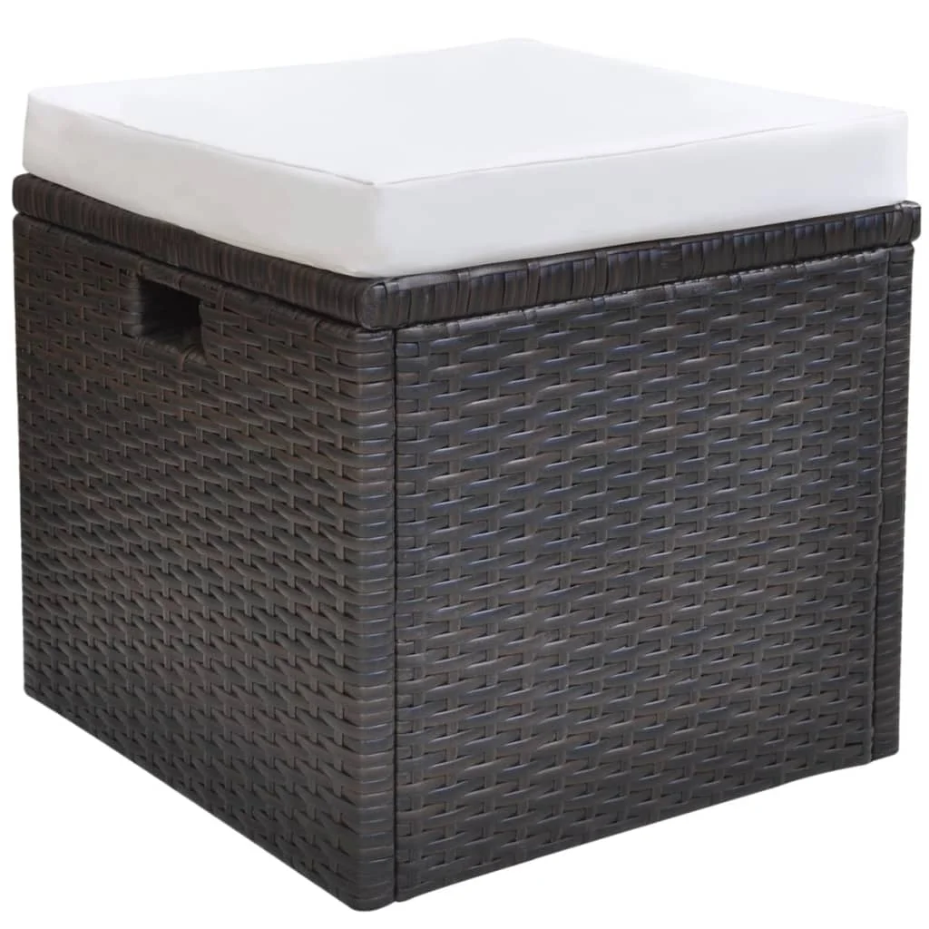 6-dielna vonkajšia jedálenská súprava s vankúšmi hnedá polyratanová