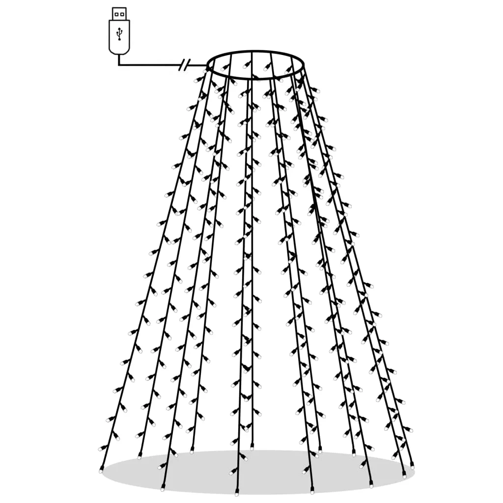 Svetelná sieť na vianočný stromček 150 LED, modrá 150 cm