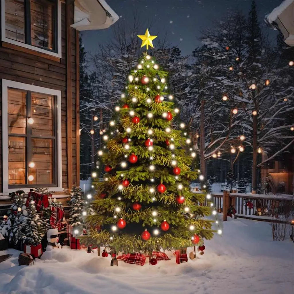 Svetelná sieť na vianočný stromček 180 LED, studená biela 180cm