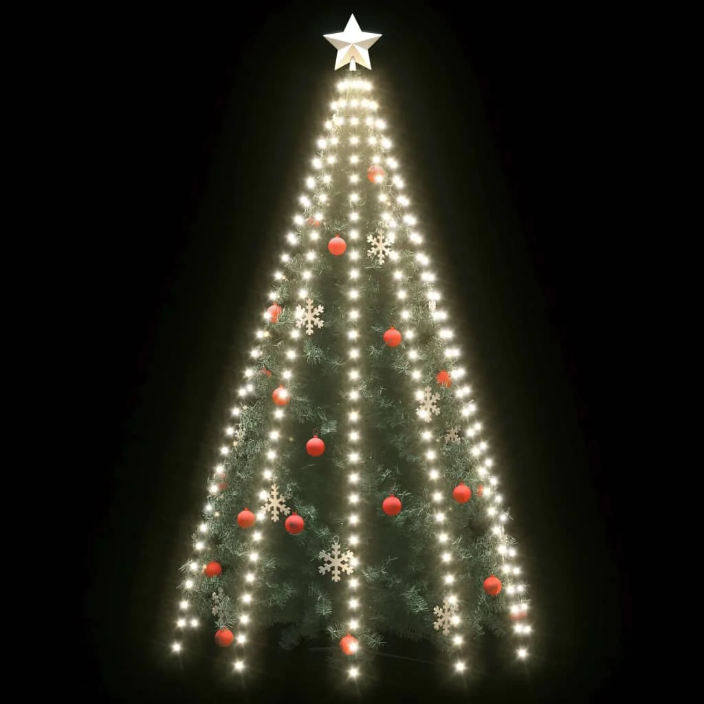 Svetelná sieť na vianočný stromček 250 LED, studená biela 250cm