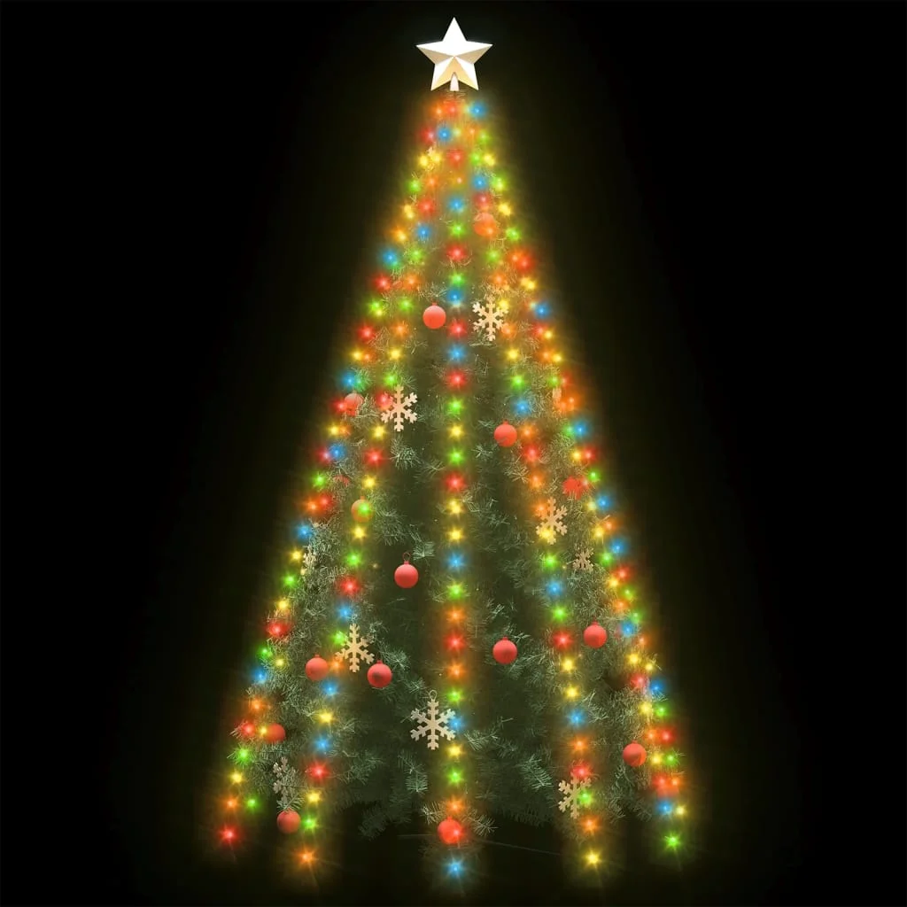 Svetelná sieť na vianočný stromček 250 LED, farebná 250 cm
