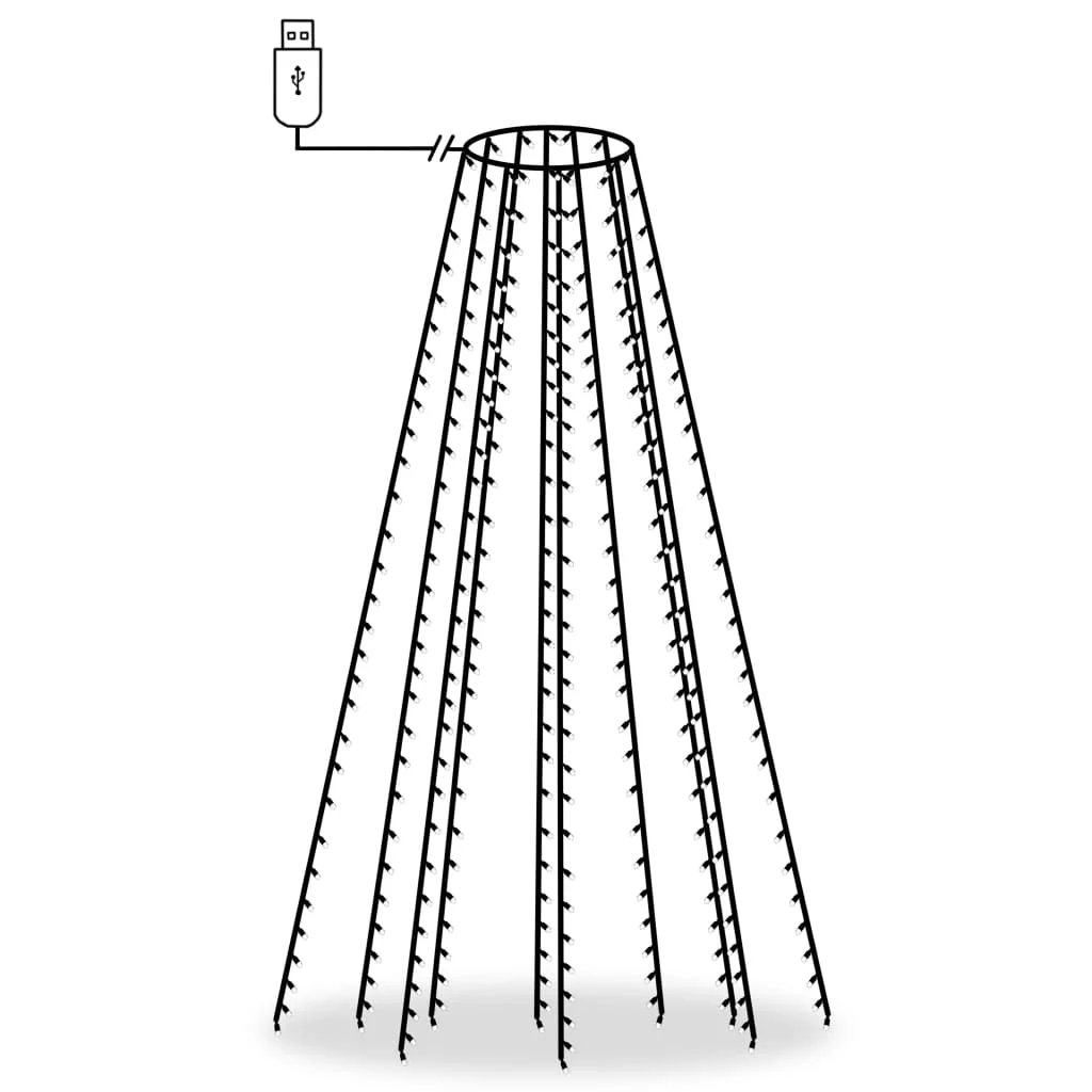 Svetelná sieť na vianočný stromček 300 LED, farebná 300 cm