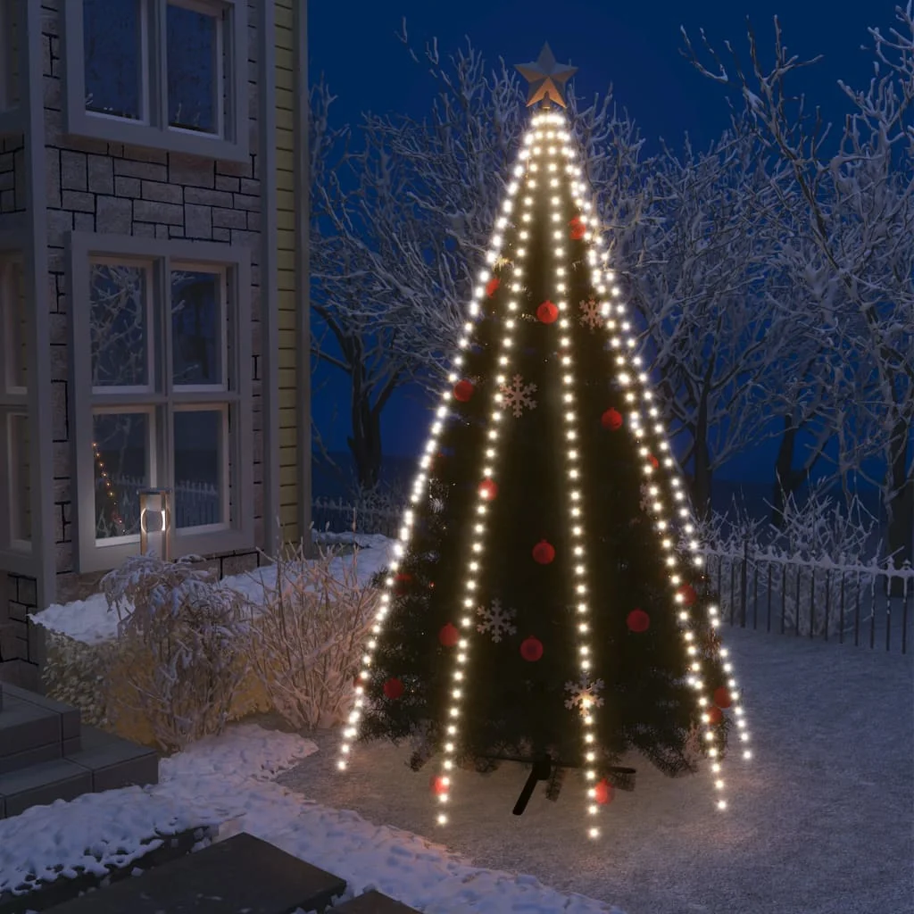 Svetelná sieť na vianočný stromček 400 LED, studená biela 400cm