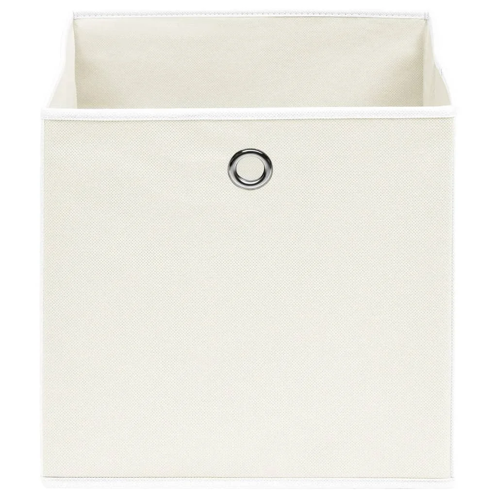 Úložné boxy 4 ks, biele 32x32x32 cm, látka