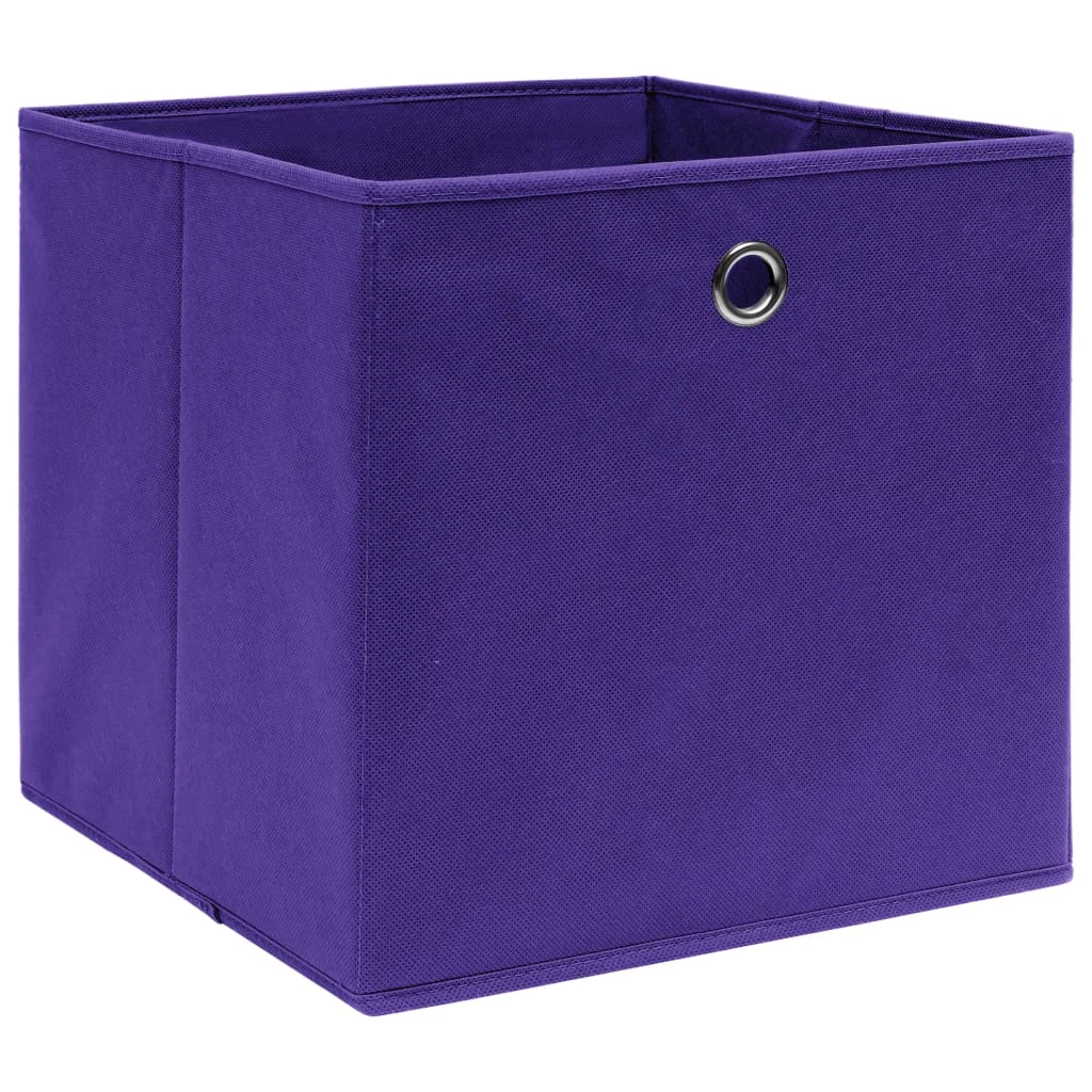 Úložné boxy 10 ks, fialové 32x32x32 cm, látka