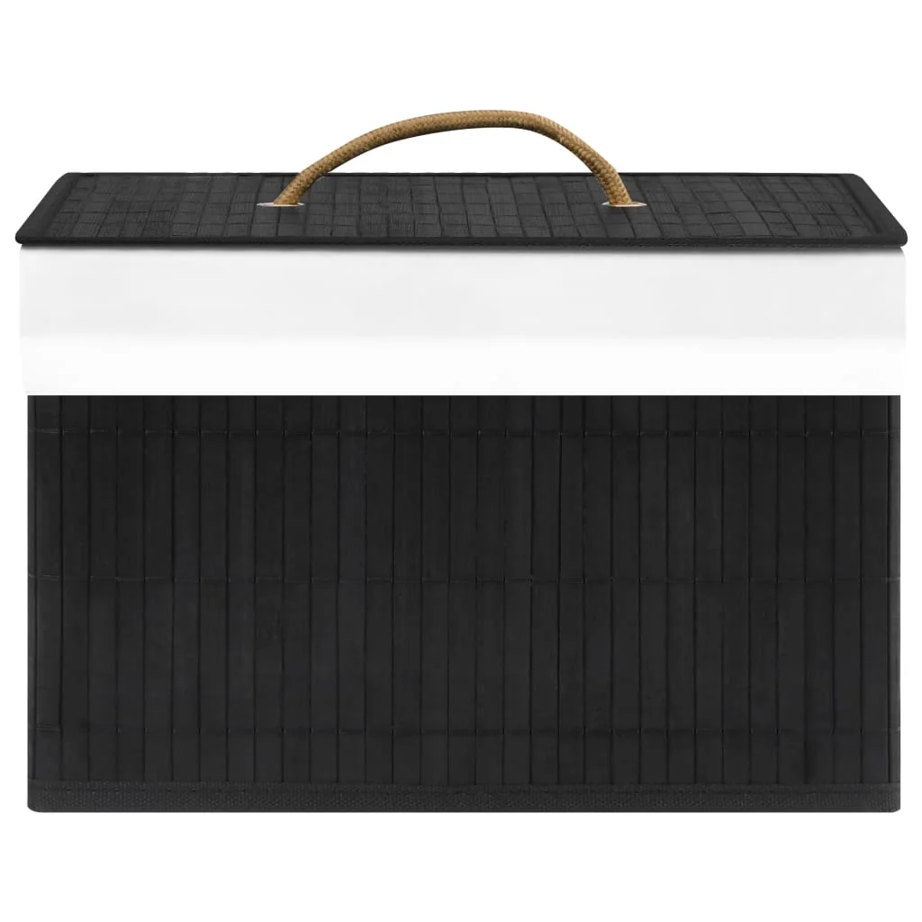 Bambusové úložné boxy 4 ks čierne