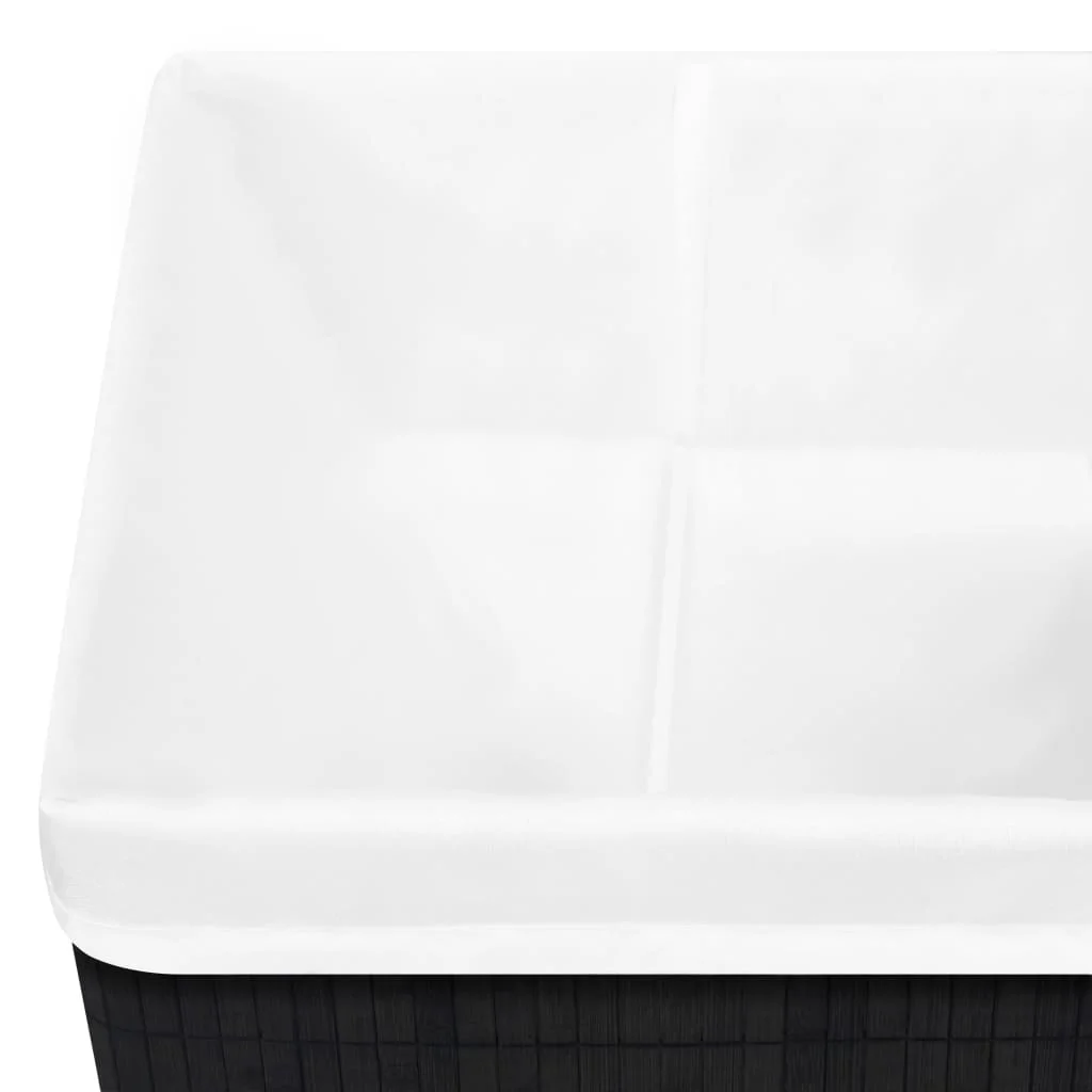 Bambusové úložné boxy 4 ks čierne