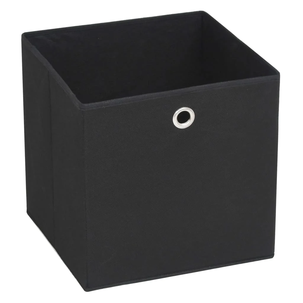 Úložné boxy 4 ks, netkaná textília 28x28x28 cm, čierne