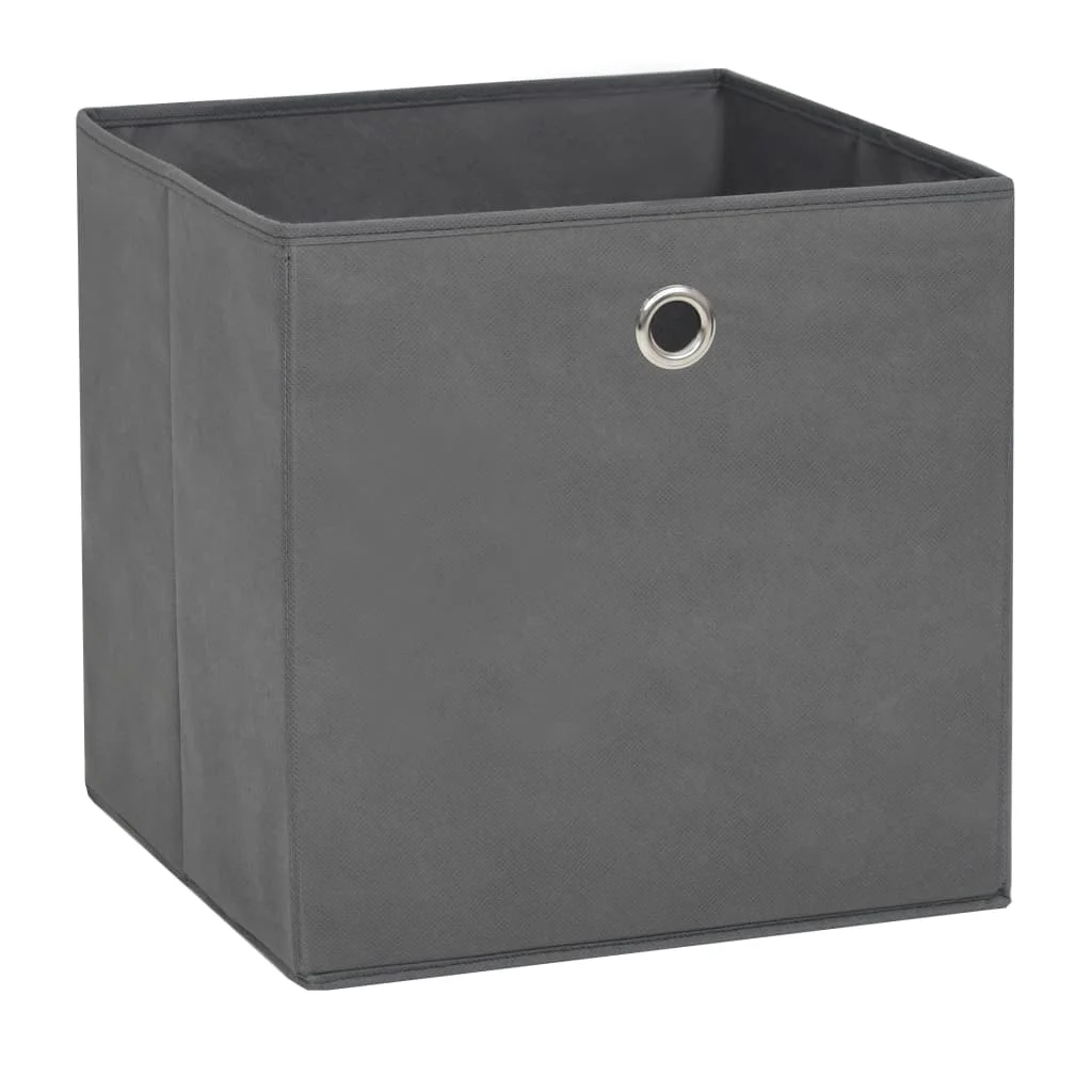 Úložné boxy 10 ks, netkaná textília 28x28x28 cm, sivé