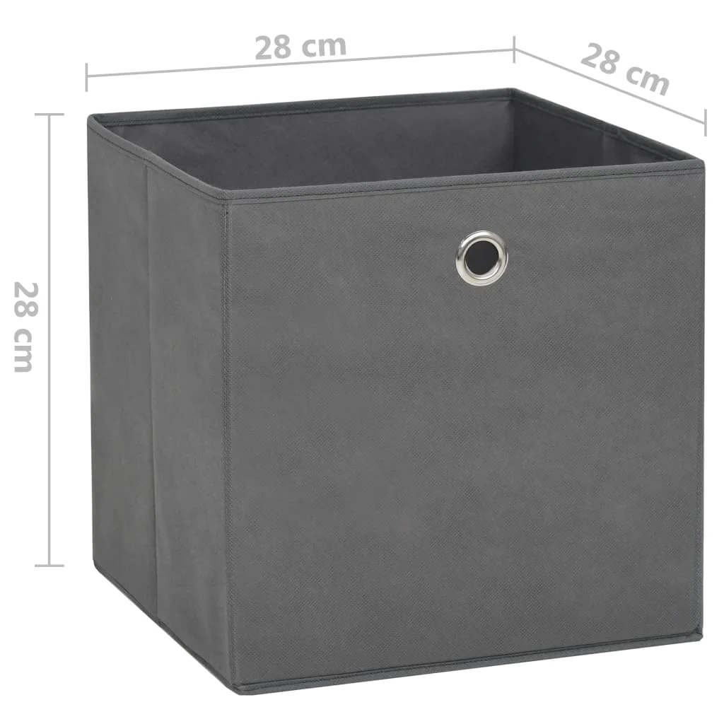 Úložné boxy 10 ks, netkaná textília 28x28x28 cm, sivé