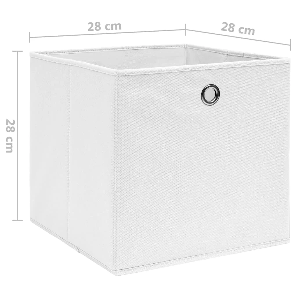 Úložné boxy 10 ks, netkaná textília 28x28x28 cm, biele