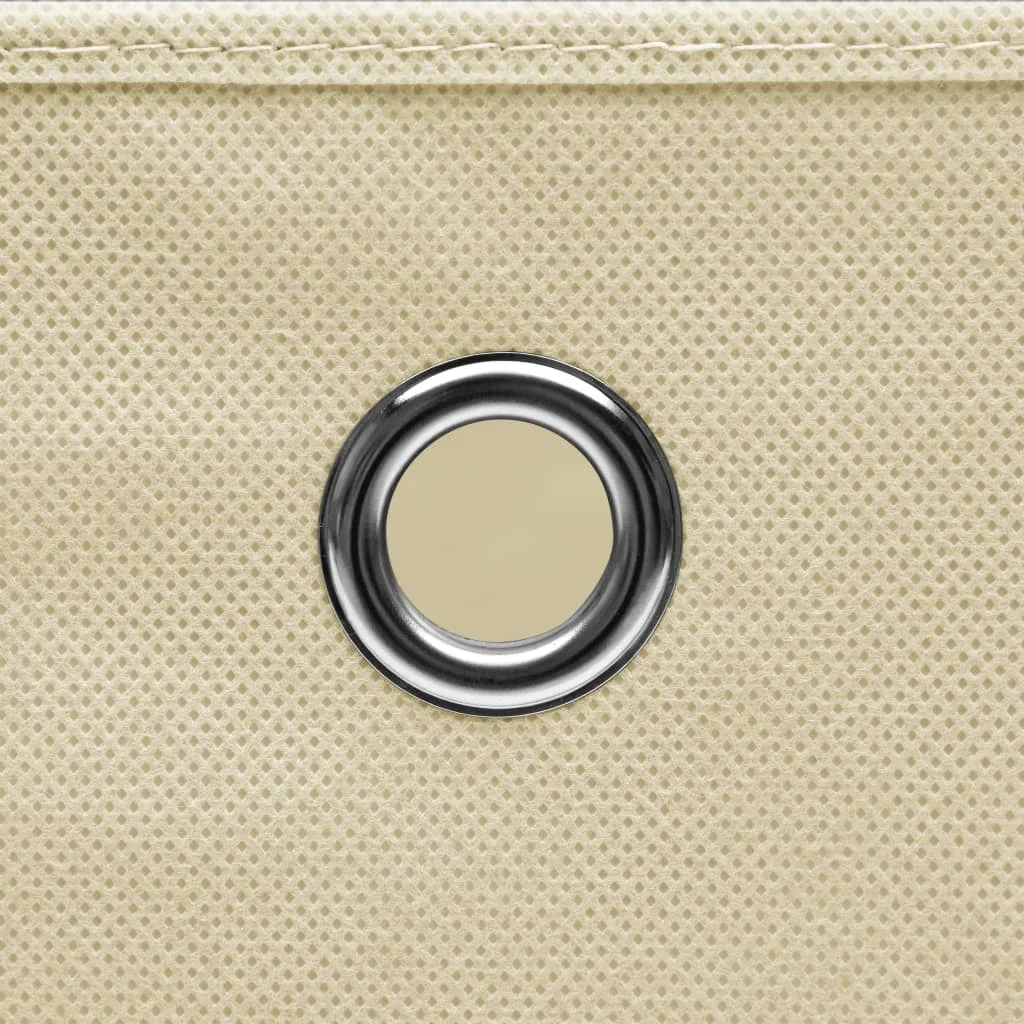 Úložné boxy s vekom 10 ks, 28x28x28 cm, krémové