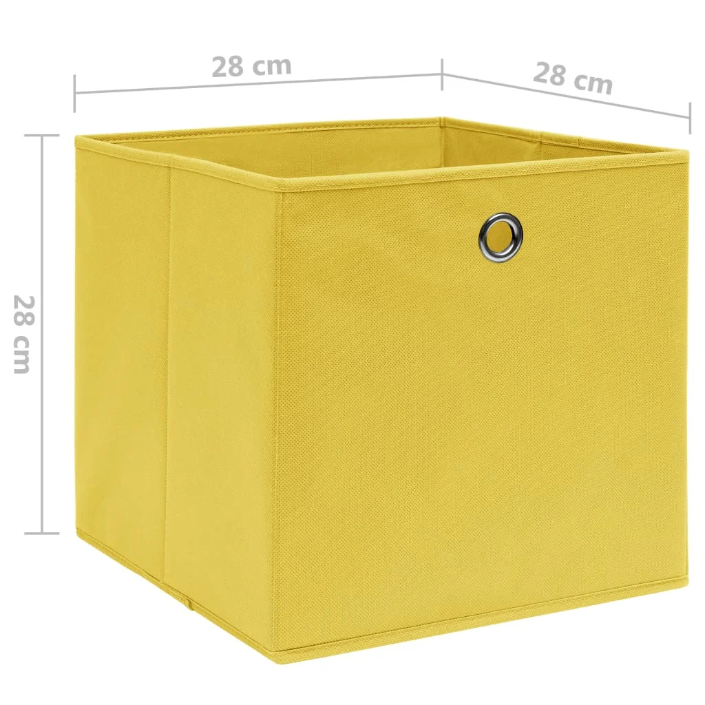 Úložné boxy 10 ks, netkaná textília 28x28x28 cm,žlté